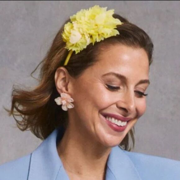 NWT New Lele Sadoughi x Sarah Jessica Parker Yellow PEONY BOUQUET HEADBAND - Picture 3 of 10